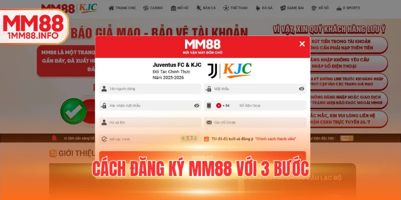 Cách đăng ký MM88 với 3 bước