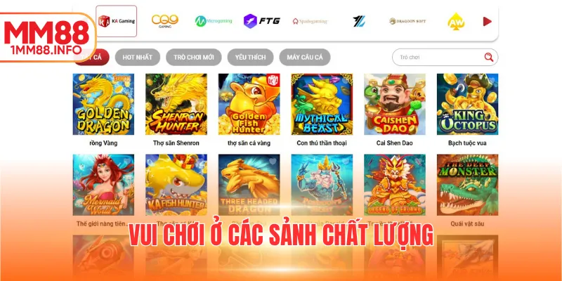Vui chơi ở các sảnh chất lượng